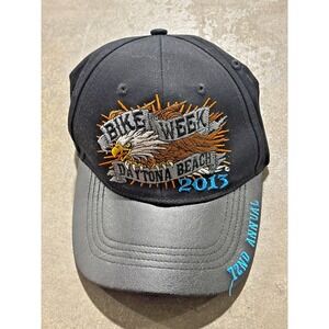 Bike Week Daytona Beach 2013 Black Hat Eagle Embroidered One Size Adjustable Cap